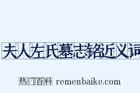 夫人左氏墓志铭近义词是什么意思的图片